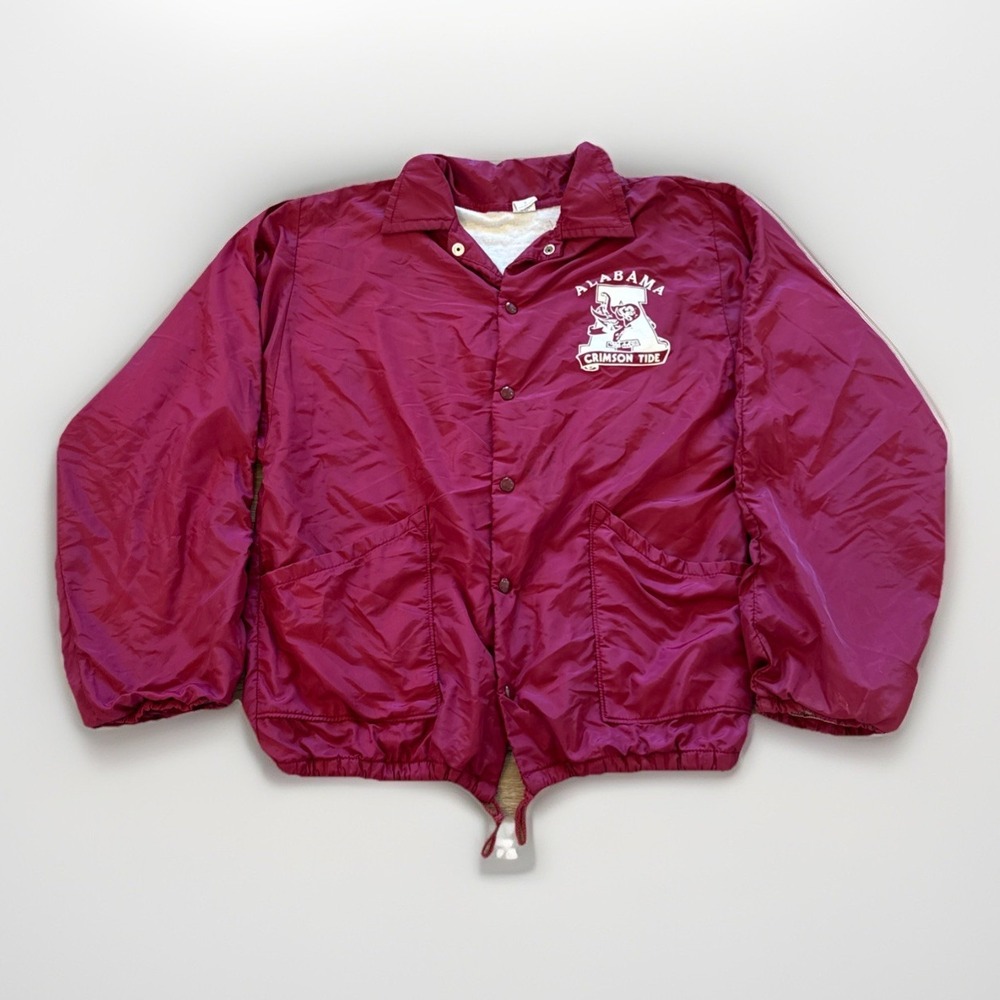 Vintage Alabama Crimson Tide Coaches Jacket Mens M Bomber‎ Windbreaker 70s